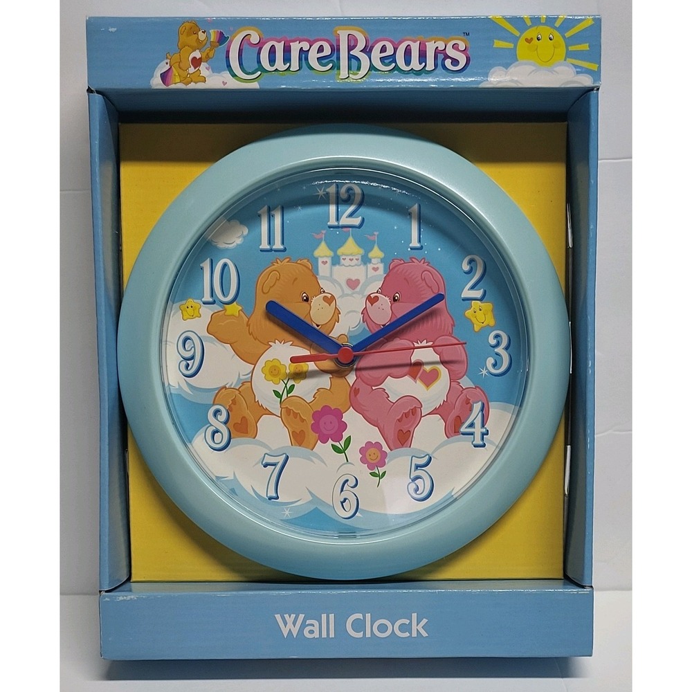 Vintage Care Bears 2003 Wall Clock Love A Lot & Friend Bear New Collectible
